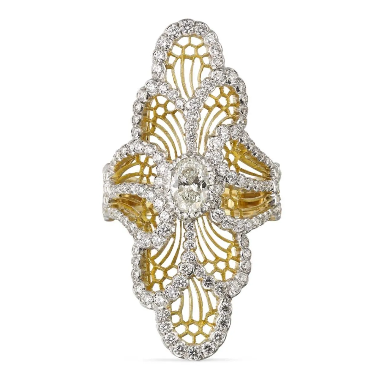 Buccellati ART COLLECTION WHITE AND YELLOW GOLD RING