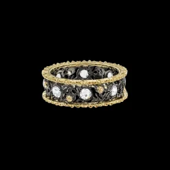 Buccellati BAND ETERNELLE IN WHITE AND YELLOW GOLD WITH DIAMONDS