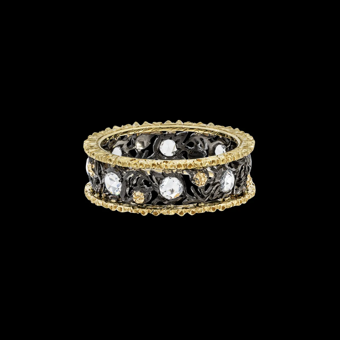 Buccellati BAND ETERNELLE IN WHITE AND YELLOW GOLD WITH DIAMONDS