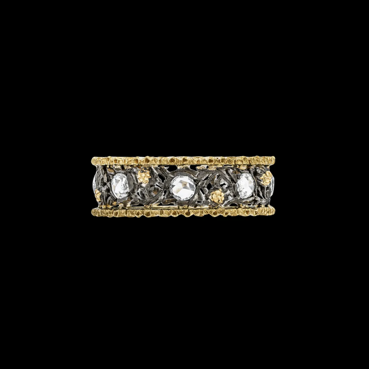 Buccellati BAND ETERNELLE IN WHITE AND YELLOW GOLD WITH DIAMONDS