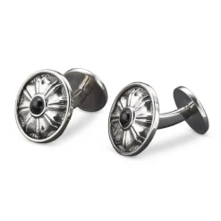 Buccellati BAROCCO SILVER CUFFLINKS WITH BLUE SAPPHIRES