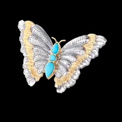 Buccellati BLOSSOMS COLOR BROOCH IN SILVER WITH TURQUOISE