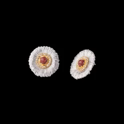 Buccellati BLOSSOMS COLOR SILVER EARRINGS WITH RED JASPER