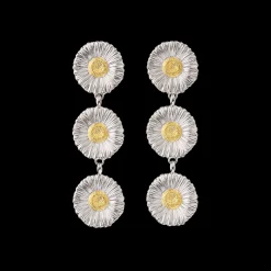 Buccellati BLOSSOMS DAISY SILVER AND VERMEIL PENDANT EARRINGS