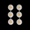 Buccellati BLOSSOMS DAISY SILVER AND VERMEIL PENDANT EARRINGS WITH DIAMONDS