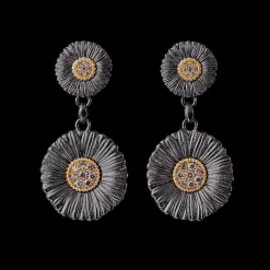 Buccellati BLOSSOMS DIAMONDS EARRINGS IN SILVER WITH FANCY DIAMONDS