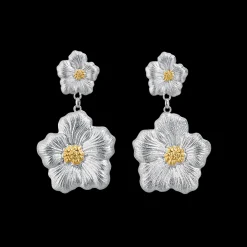 Buccellati BLOSSOMS GARDENIA SILVER AND VERMEIL PENDANT EARRINGS