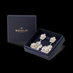 Buccellati BLOSSOMS GARDENIA SILVER AND VERMEIL PENDANT EARRINGS