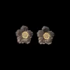 Buccellati BLOSSOMS GARDENIA SILVER AND VERMEIL BUTTON EARRINGS WITH DIAMONDS