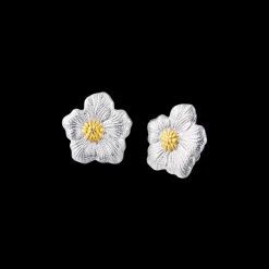 Buccellati BLOSSOMS GARDENIA SILVER AND VERMEIL BUTTON EARRINGS