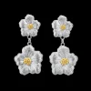 Buccellati BLOSSOMS GOLD-PLATED SILVER AND VERMEIL PENDANT EARRINGS