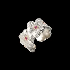 Buccellati BLOSSOMS SILVER AND PINK SAPPHIRE ETERNELLE RING