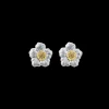 Buccellati BLOSSOMS SILVER AND VERMEIL LARGE BUTTON EARRINGS WITH DIAMONDS
