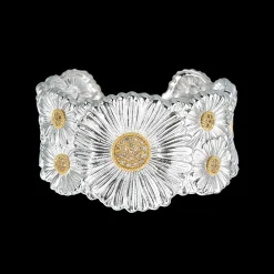 Buccellati BLOSSOMS SILVER AND VERMEIL CUFF BRACELET WITH DIAMONDS