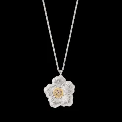 Buccellati BLOSSOMS SILVER AND VERMEIL PENDANT WITH DIAMONDS