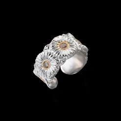 Buccellati BLOSSOMS SILVER AND VERMEIL ETERNELLE RING WITH DIAMONDS