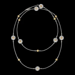 Buccellati BLOSSOMS SILVER AND VERMEIL NECKLACE WITH BROWN DIAMONDS