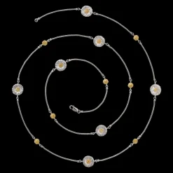 Buccellati BLOSSOMS SILVER AND VERMEIL NECKLACE WITH BROWN DIAMONDS