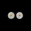 Buccellati BLOSSOMS SILVER AND VERMEIL BUTTON EARRINGS WITH BROWN DIAMONDS