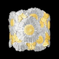 Buccellati BLOSSOMS SILVER AND VERMEIL EXTRA LARGE CUFF BRACELET
