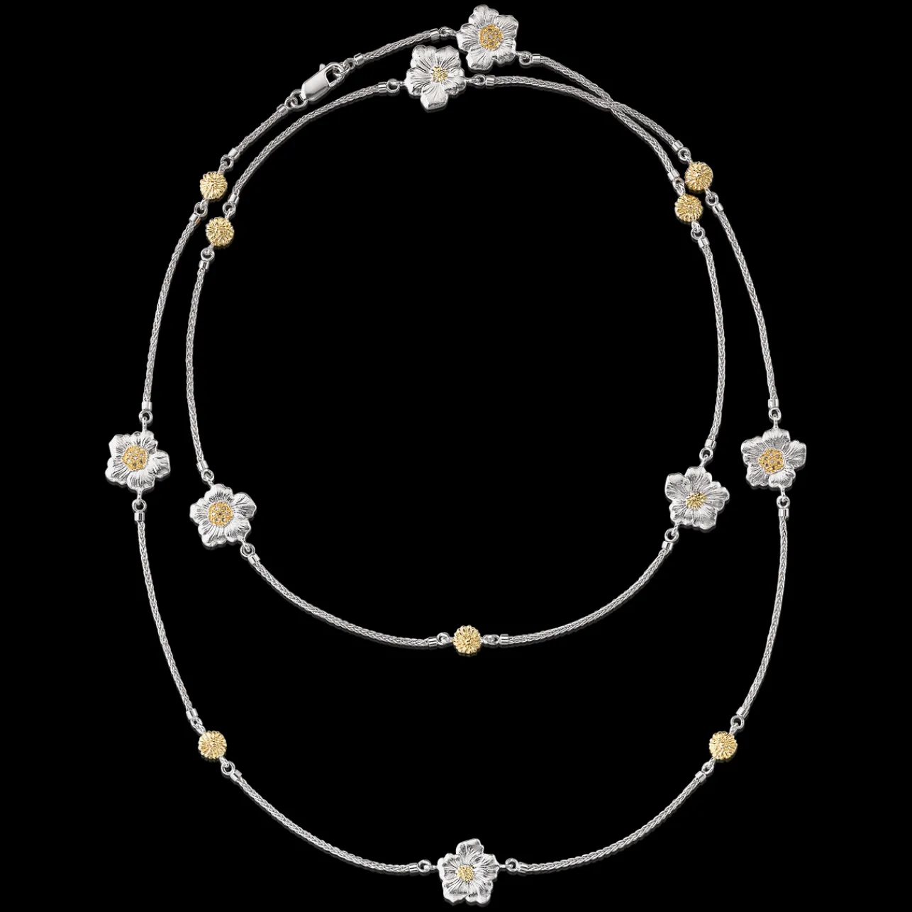Buccellati BLOSSOMS SILVER AND VERMEIL NECKLACE WITH DIAMONDS