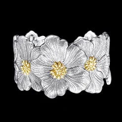 Buccellati BLOSSOMS SILVER AND VERMEIL LARGE CUFF BRACELET