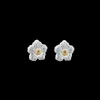 Buccellati BLOSSOMS SILVER AND VERMEIL SMALL BUTTON EARRINGS WITH DIAMONDS