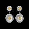 Buccellati BLOSSOMS SILVER PENDANT EARRINGS WITH VERMEIL