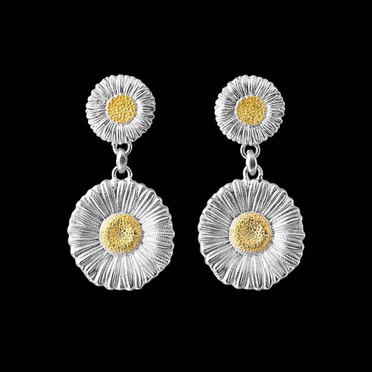 Buccellati BLOSSOMS SILVER PENDANT EARRINGS WITH VERMEIL