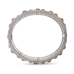 Buccellati CAPRI BANGLE BRACELET IN YELLOW AND WHITE GOLD WITH DIAMONDS