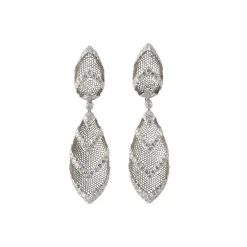 Buccellati COCKTAIL WHITE GOLD PENDANT EARRINGS WITH ROUND DIAMONDS