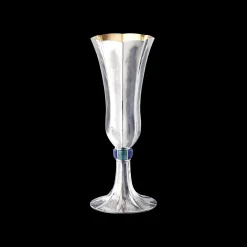 Buccellati DOGE SILVER FLUTE WITH LAPIS AND MALACHITE
