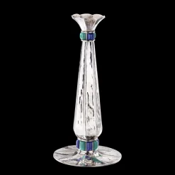 Buccellati DOGE SIMPLE CANDLESTICK IN SILVER AND OTHER MATERIALS WITH LAPIS AND MALACHITE