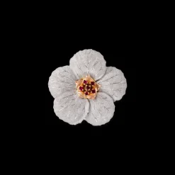 Buccellati FIORI BROOCH IN WHITE,PINK AND YELLOW GOLD WITH RUBIES