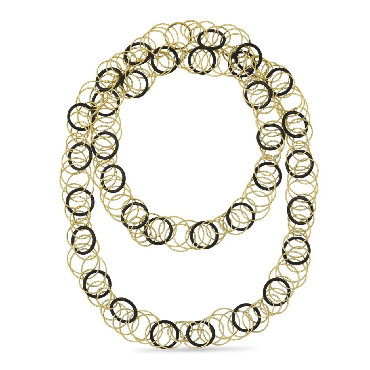 Buccellati HAWAII COLOR YELLOW GOLD NECKLACE WITH ONYX