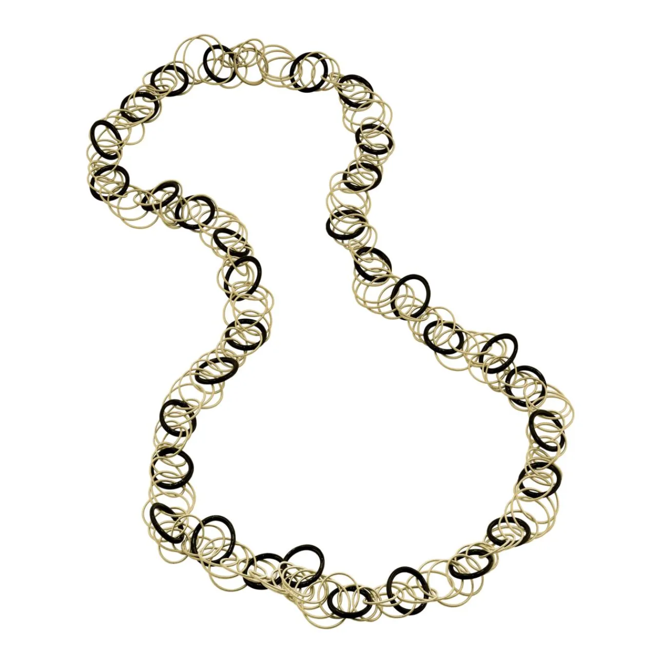 Buccellati HAWAII COLOR YELLOW GOLD NECKLACE WITH ONYX