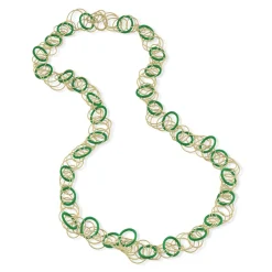 Buccellati HAWAII COLOR YELLOW GOLD NECKLACE WITH JADE