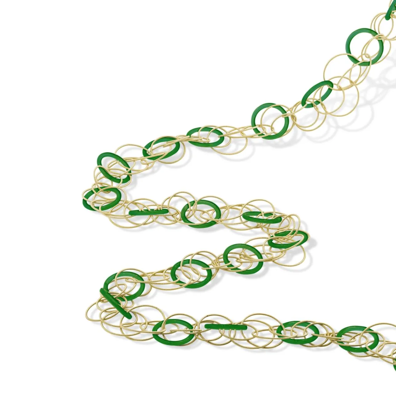 Buccellati HAWAII COLOR YELLOW GOLD NECKLACE WITH JADE