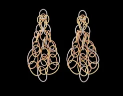 Buccellati HAWAII PENDANT EARRINGS IN YELLOW, WHITE AND PINK GOLD