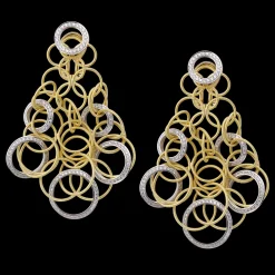 Buccellati HAWAII YELLOW AND WHITE GOLD SET EARRINGS WITH DIAMONDS
