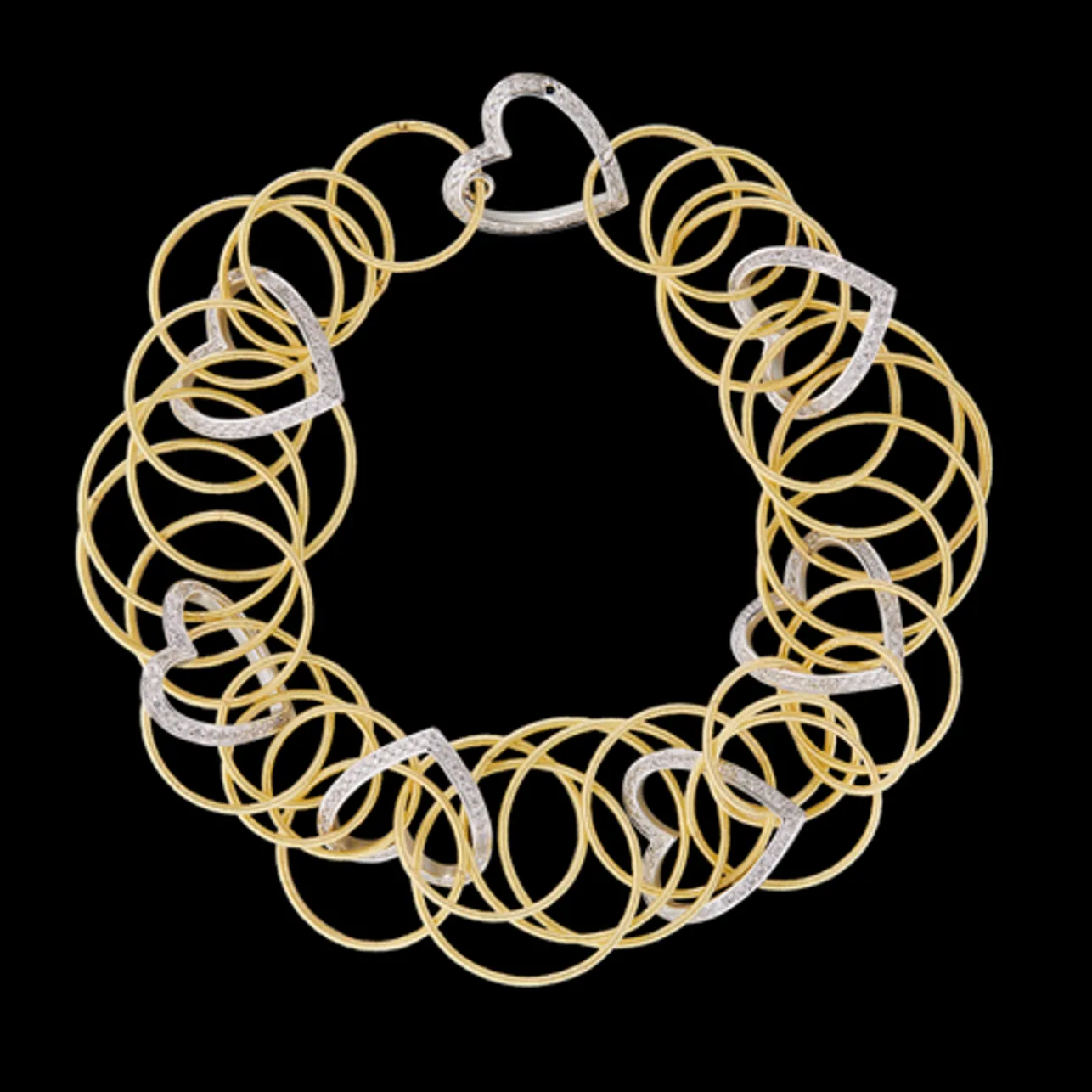 Buccellati HAWAII YELLOW AND WHITE GOLD BRACELET WITH DIAMONDS