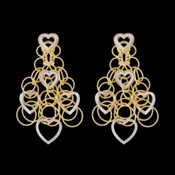 Buccellati HAWAII YELLOW AND WHITE GOLD EARRINGS WITH ROUND DIAMONDS