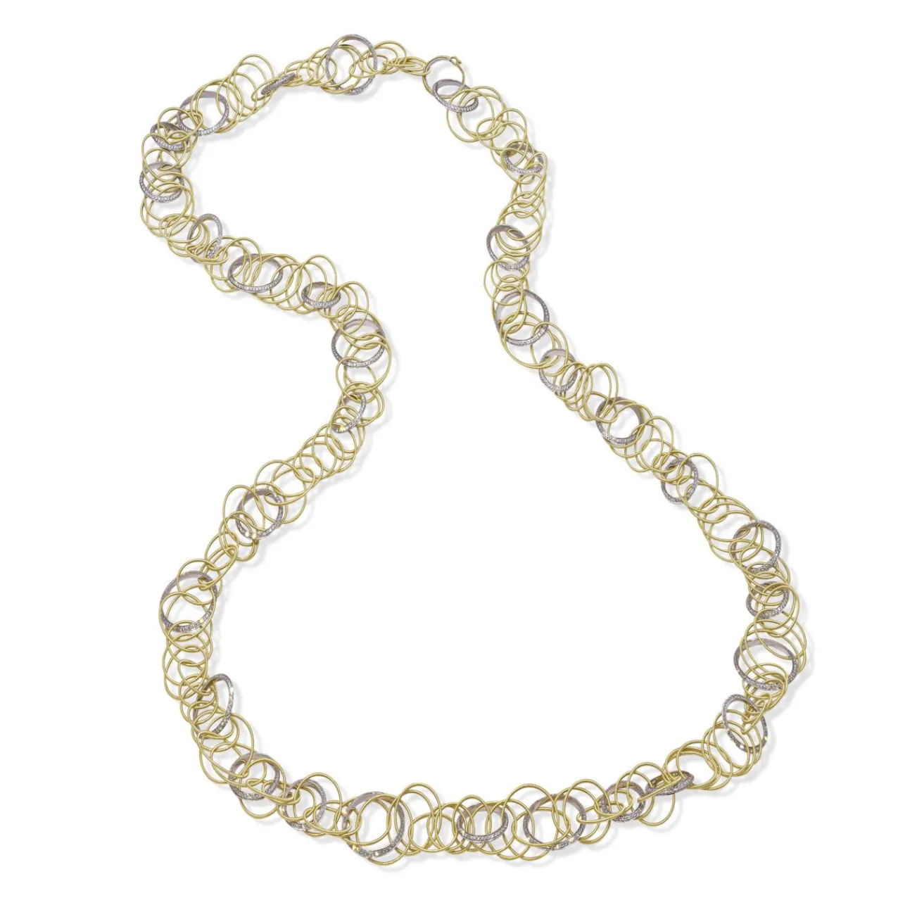 Buccellati HAWAII YELLOW AND WHITE GOLD SET NECKLACE WITH DIAMONDS