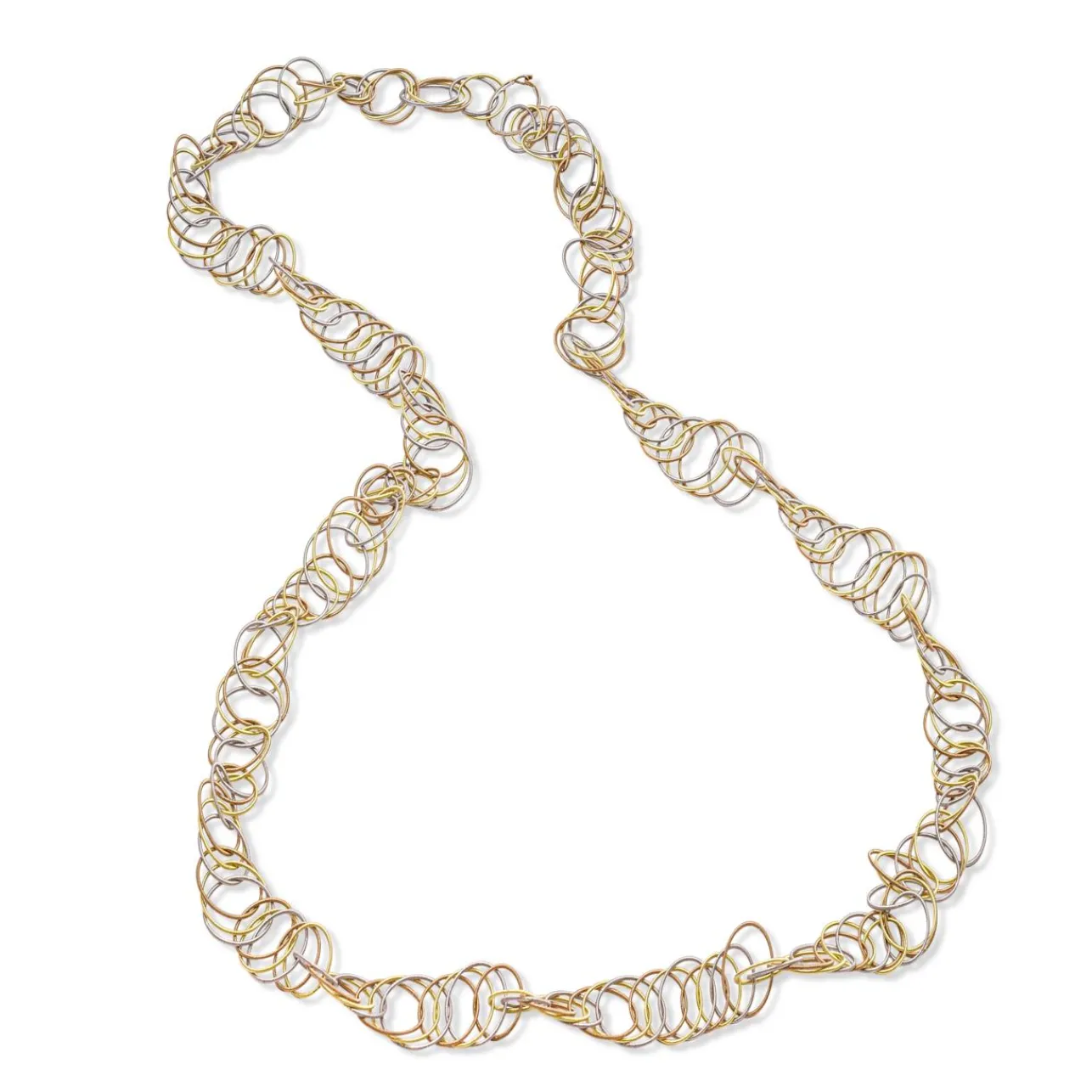 Buccellati HAWAII YELLOW WHITE AND PINK GOLD NECKLACE