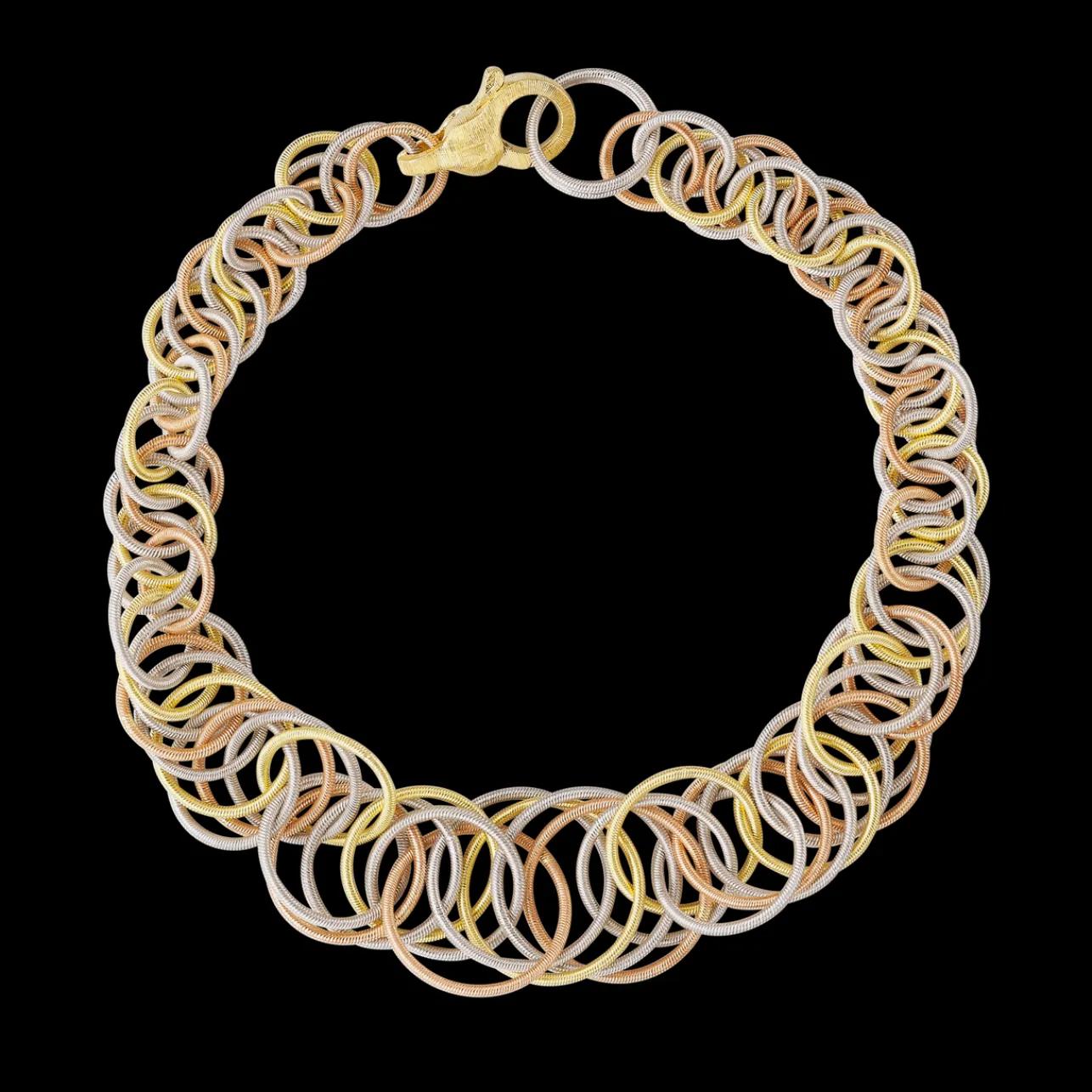 Buccellati HAWAII YELLOW WHITE AND PINK GOLD BRACELET