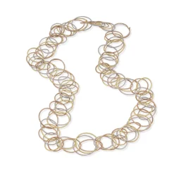 Buccellati HAWAII YELLOW WHITE AND PINK GOLD NECKLACE WITH HAND-TWISTED THREADS