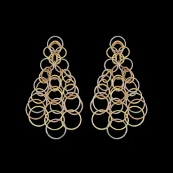 Buccellati HAWAII YELLOW WHITE AND PINK GOLD PENDANT EARRINGS