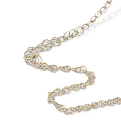 Buccellati HAWAII YELLOW WHITE AND PINK GOLD NECKLACE WITH TINY CIRCLES