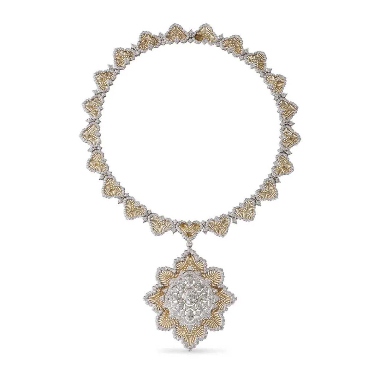 Buccellati HIGH JEWELRY WHITE AND YELLOW GOLD PENDANT