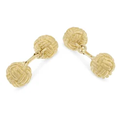 Buccellati KNOT MULTI-FACETED YELLOW GOLD CUFFLINKS